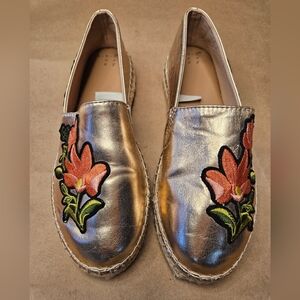  A New Day Rose Gold Floral Applique Espadrilles